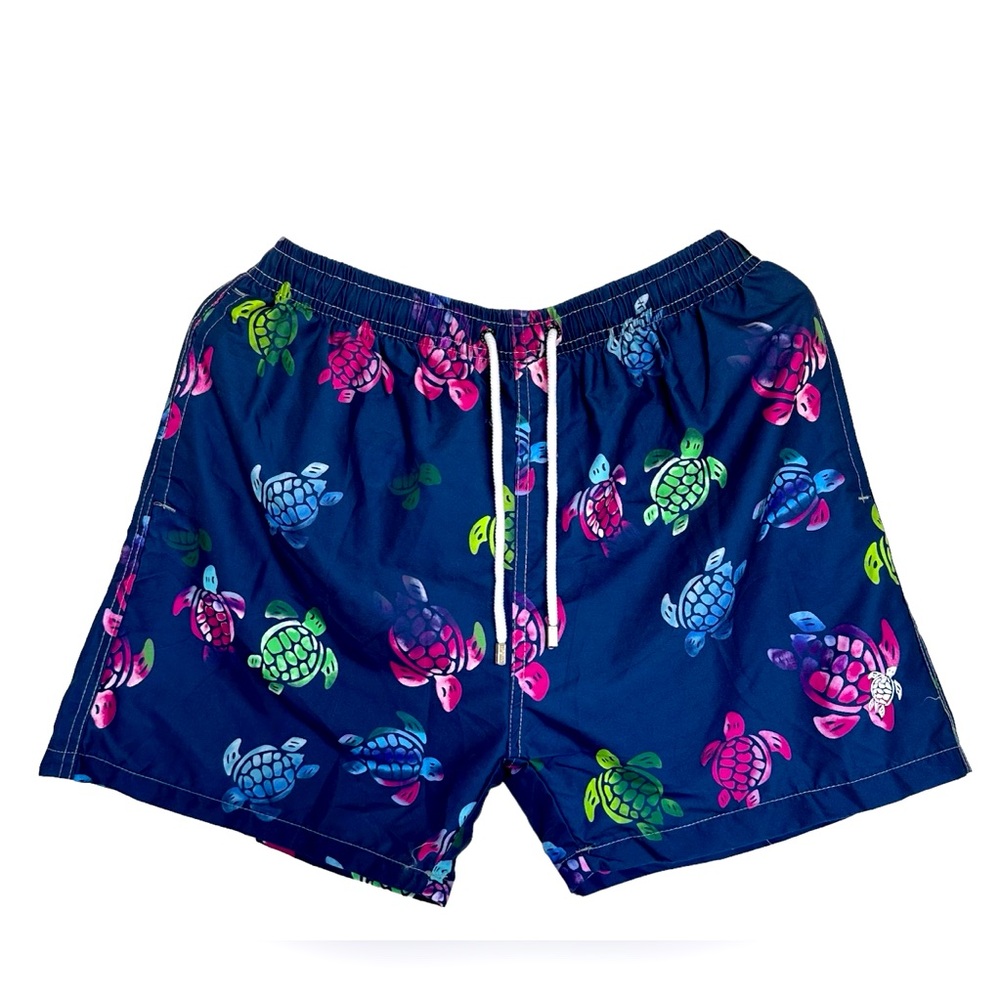 NWT VILBREQUIN MEN ULTRA-LIGHT AND PACKABLE SWIM SHORTS -TORTUES MULTICOLORES